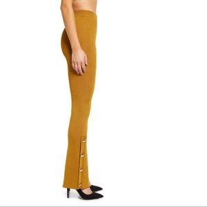 GOOD AMERICAN Mustard Goldenrod Yellow Ribbed Pants